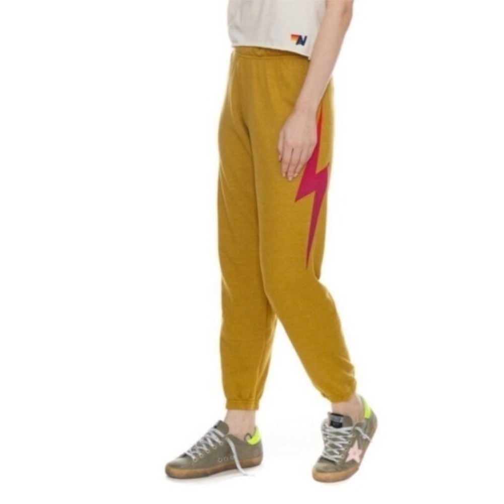 Aviator Nation Bolt Fade Sweatpants Honey Size Medium